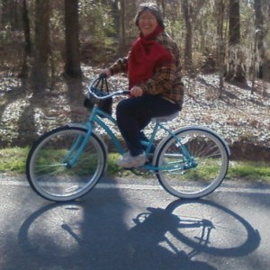 Mom Riding Bike Julie on a Bicycle